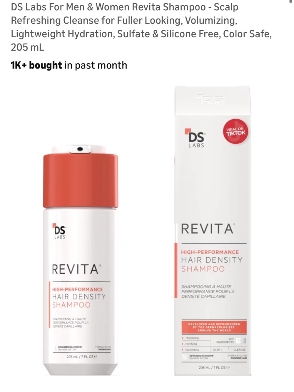 Revita High-Performance Hair Density Shampoo – White with Coral Cap